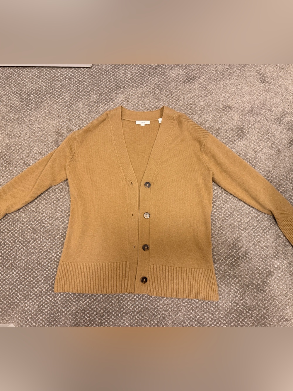 Vince Camel/Tan Button-Front V-Neck Cardigan